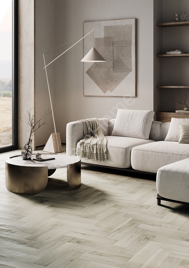 Кварцевый ламинат Fargo Herringbone Дуб Лондонский Туман 44-81996-14