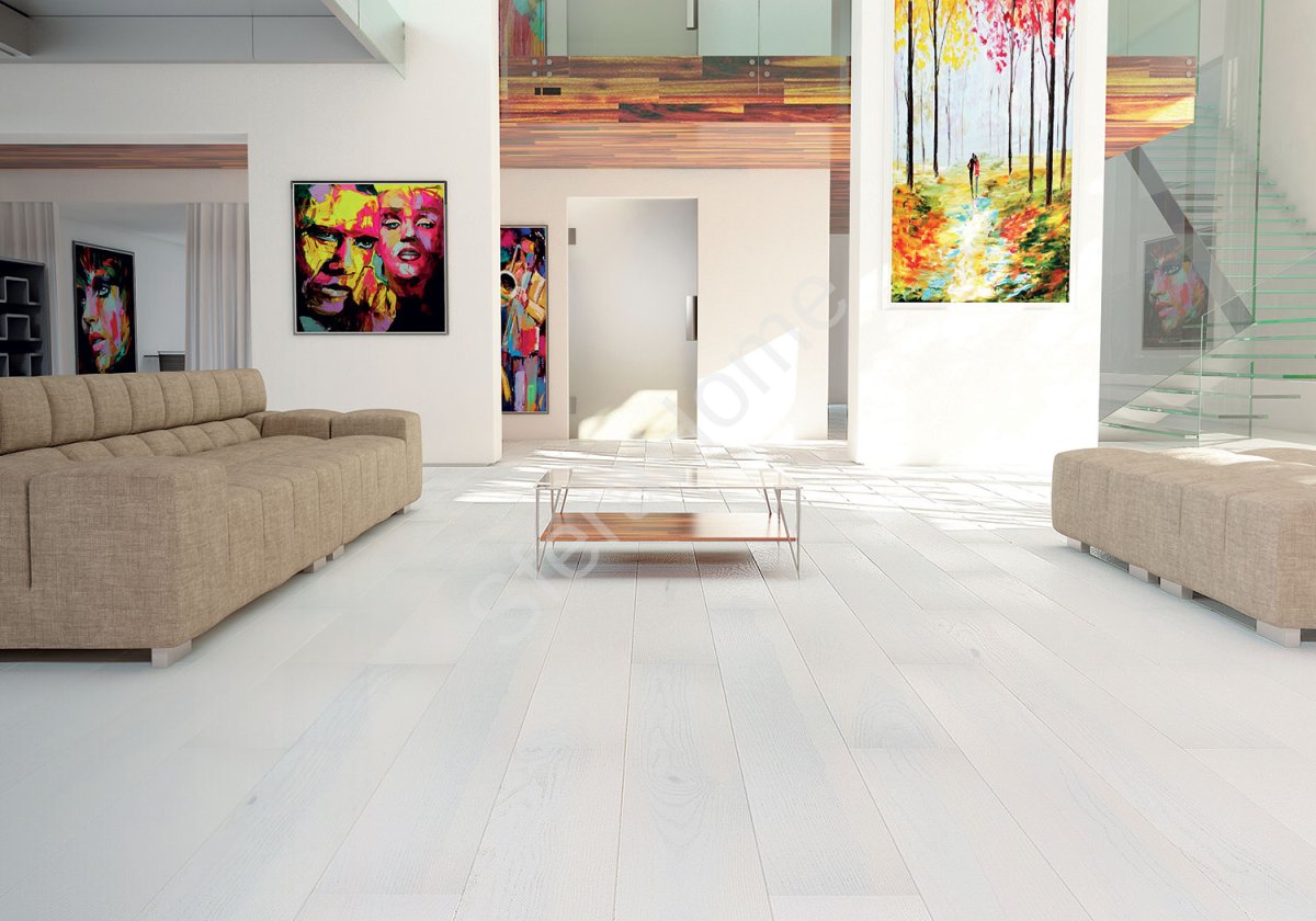 Паркетная доска Ясень Lime Sorbet White 1-о пол. Grande мат.лак  2200*180 5G