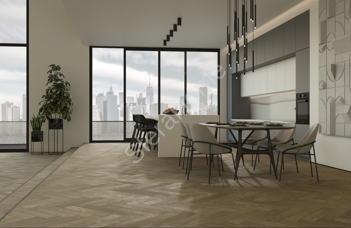 Кварцевый паркет Quartz Parquet Английская Ёлка Дуб Карельский 33-419 5/0,6 мм