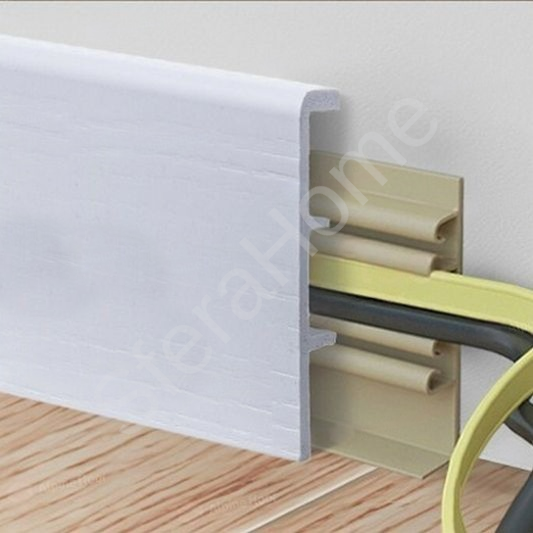 Напольный Плинтус Rico Concept 80 Белый с тиснением