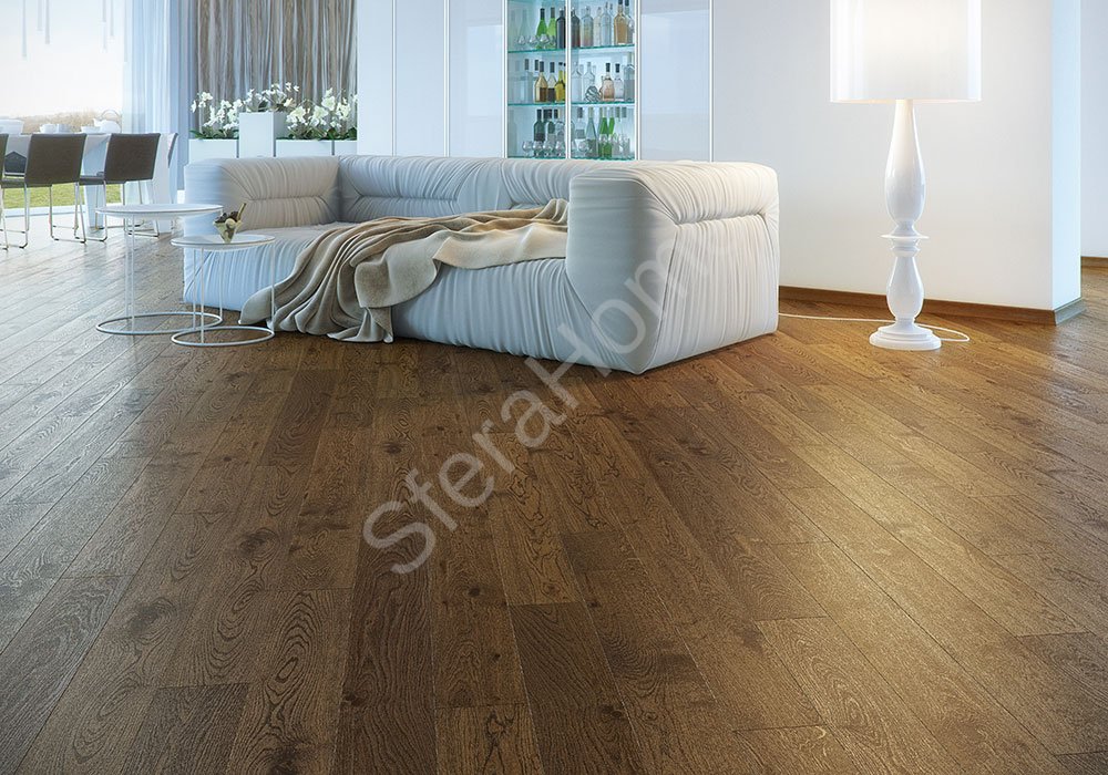 Паркетная доска Дуб Brown Sugar 1-о пол. Piccolo лак, фаска 1092*130