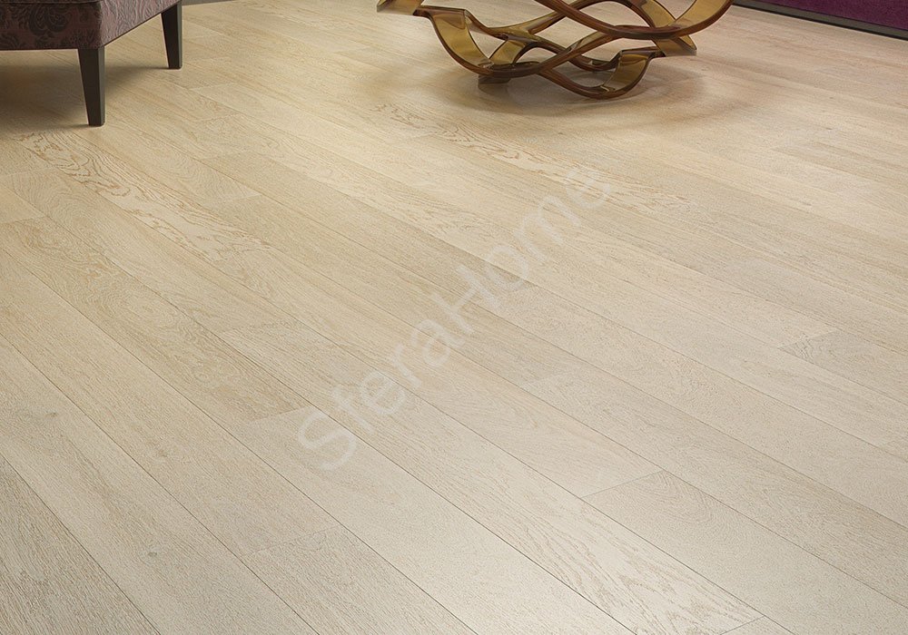 Паркетная доска Дуб Snowflakes 1-о пол. Piccolo лак, браш 1092*130