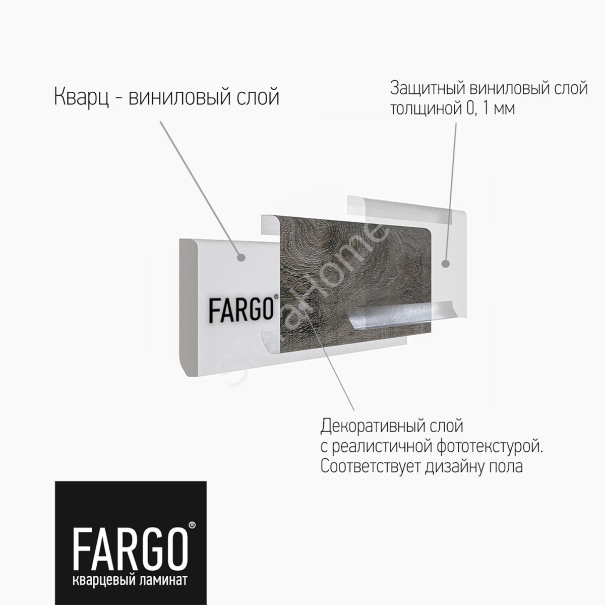 Кварцевый плинтус Fargo JC 18001-35 Ясень Белый