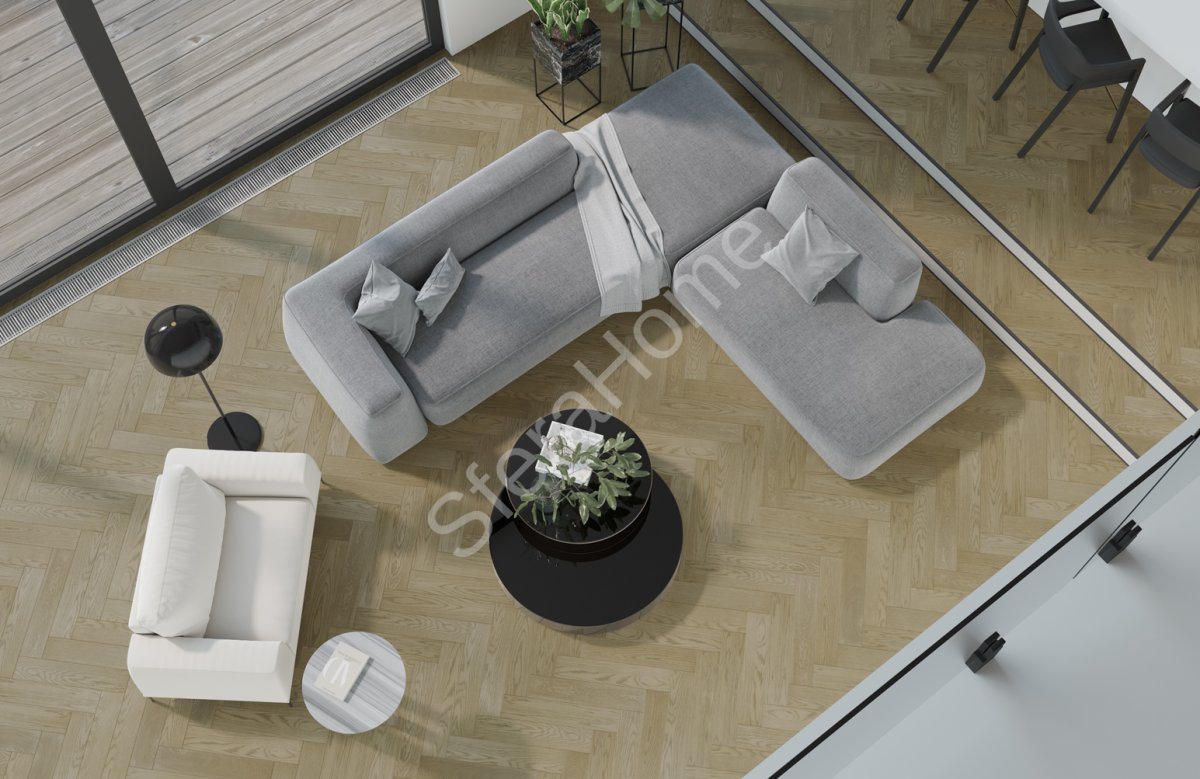 Кварцевый паркет Quartz Parquet Английская Ёлка Дуб Карельский 33-419 5/0,6 мм